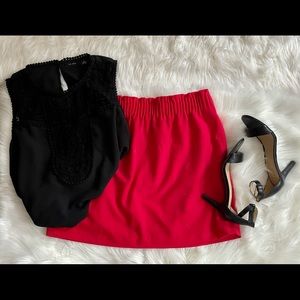 J. Crew Red Sidewalk Skirt (Size Large)